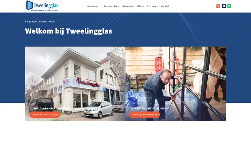 Website van Tweelingglas