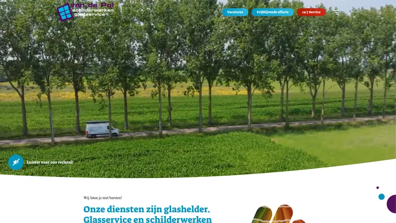 Website van Van de Pol Glas- en Schilderwerk B.V.