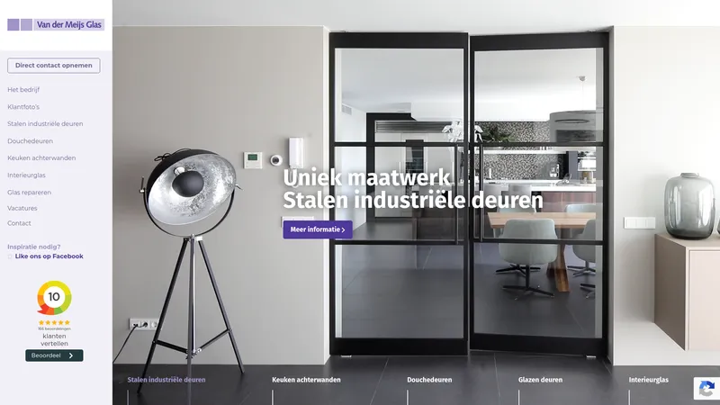 Website van van der Meijs glas BV