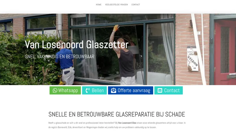 Website van Van Losenoord Glaszetter