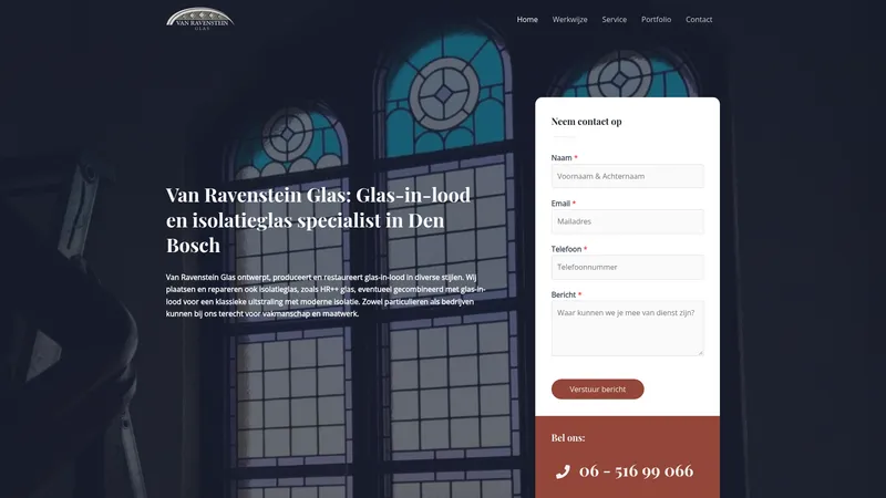 Website van Van Ravenstein Glasservice
