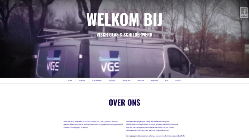 Website van Visch Glas & Schilderwerk